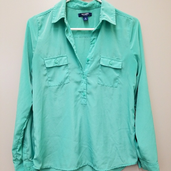 Old Navy Tops Old Navy Womens Button Down Shirt Green Size Xs